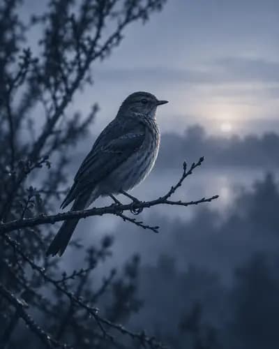 Bird perched at dawn